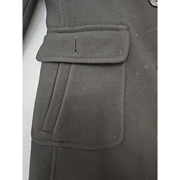 J. Crew Woman's Wool Jacket Black Overcoat Pockets Water-Resistant Winter - Picture 4 of 11